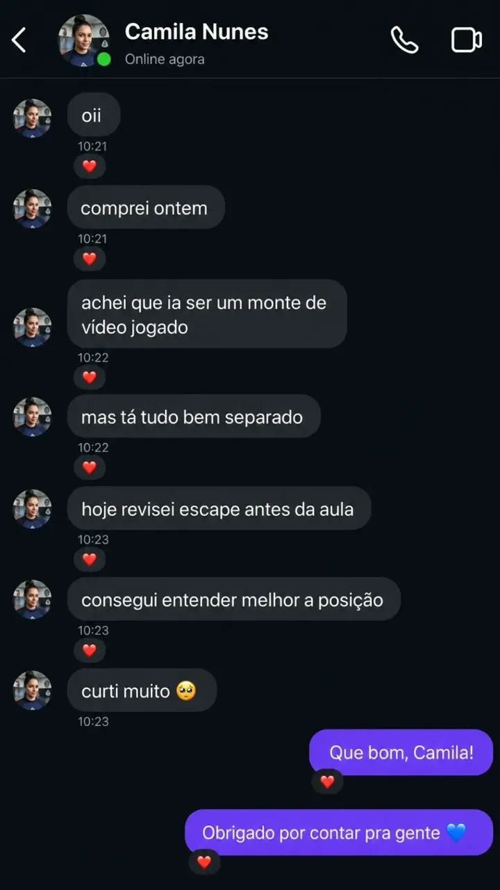Conversa ilustrativa sobre a utilização do Jiu Master.