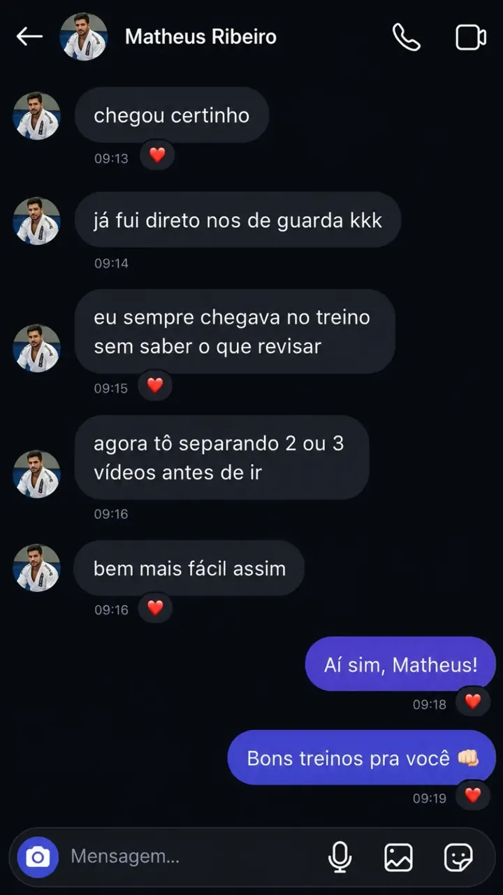 Conversa ilustrativa sobre a utilização do Jiu Master.